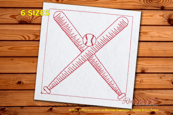 Baseball and Bats Machine Embroidery for Your Shop