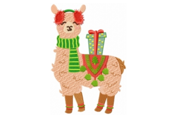 Charming Christmas Llama with Poncho