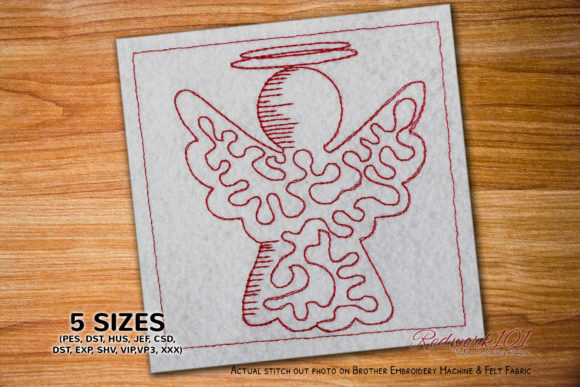 Christmas Angel Redwork: A Charming Addition