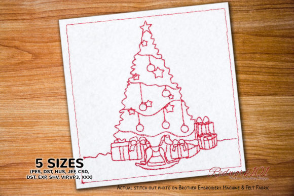 Christmas Celebrations Tree Redwork: A Festive Embroidery Delight