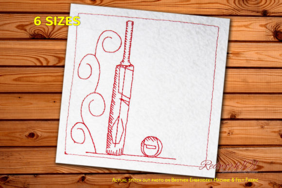 Cricket Bats and Ball: A Festive Embroidery Design