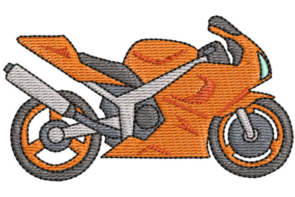 Embroidery Delight: The Charming Motorcycle Design