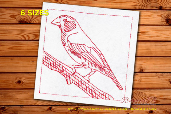 Finche Bird Redwork: A Charming Embroidery Design