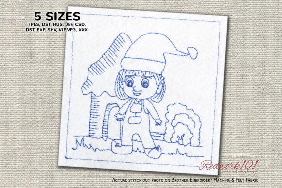 Girl Elf Bluework: A Charming Addition for Holiday Apparel