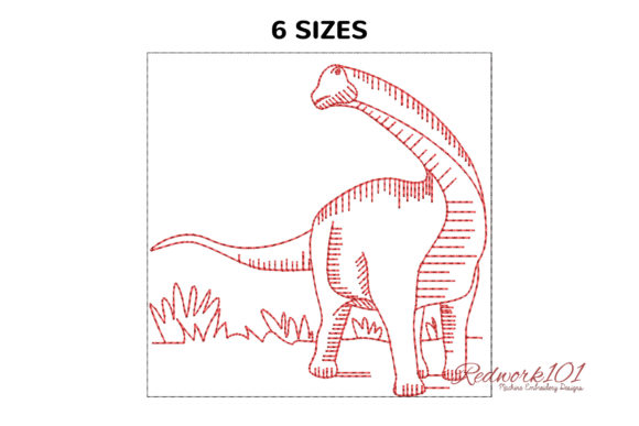 Sauropods Dinosaurs Bluework: A Unique Embroidery Design