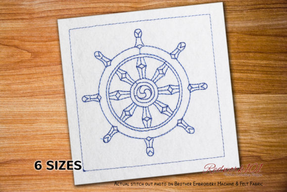 Wheel of Dharma Redwork: A Versatile Design