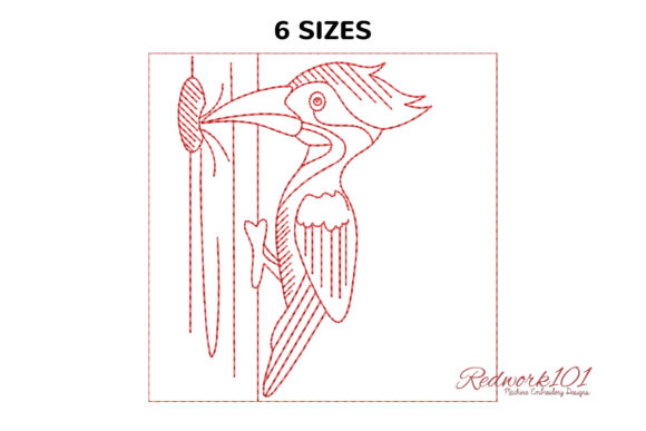 Woodpecker Bird on a Tree: A Charming Embroidery Design